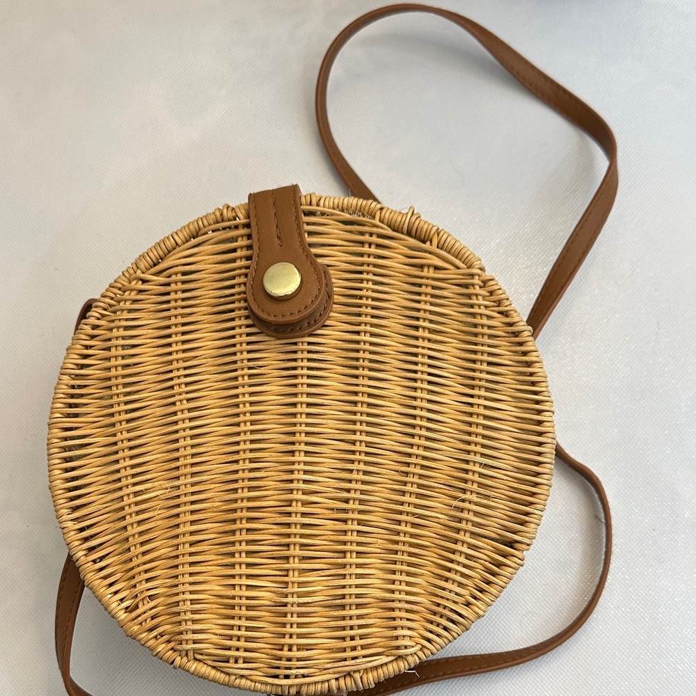 Zara Woven Crossbody Bag - Brown